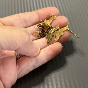 Vintage gold dolphin earrings